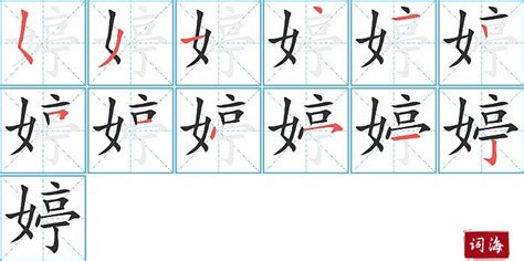 婷筆畫|婷字笔画、笔顺、笔划